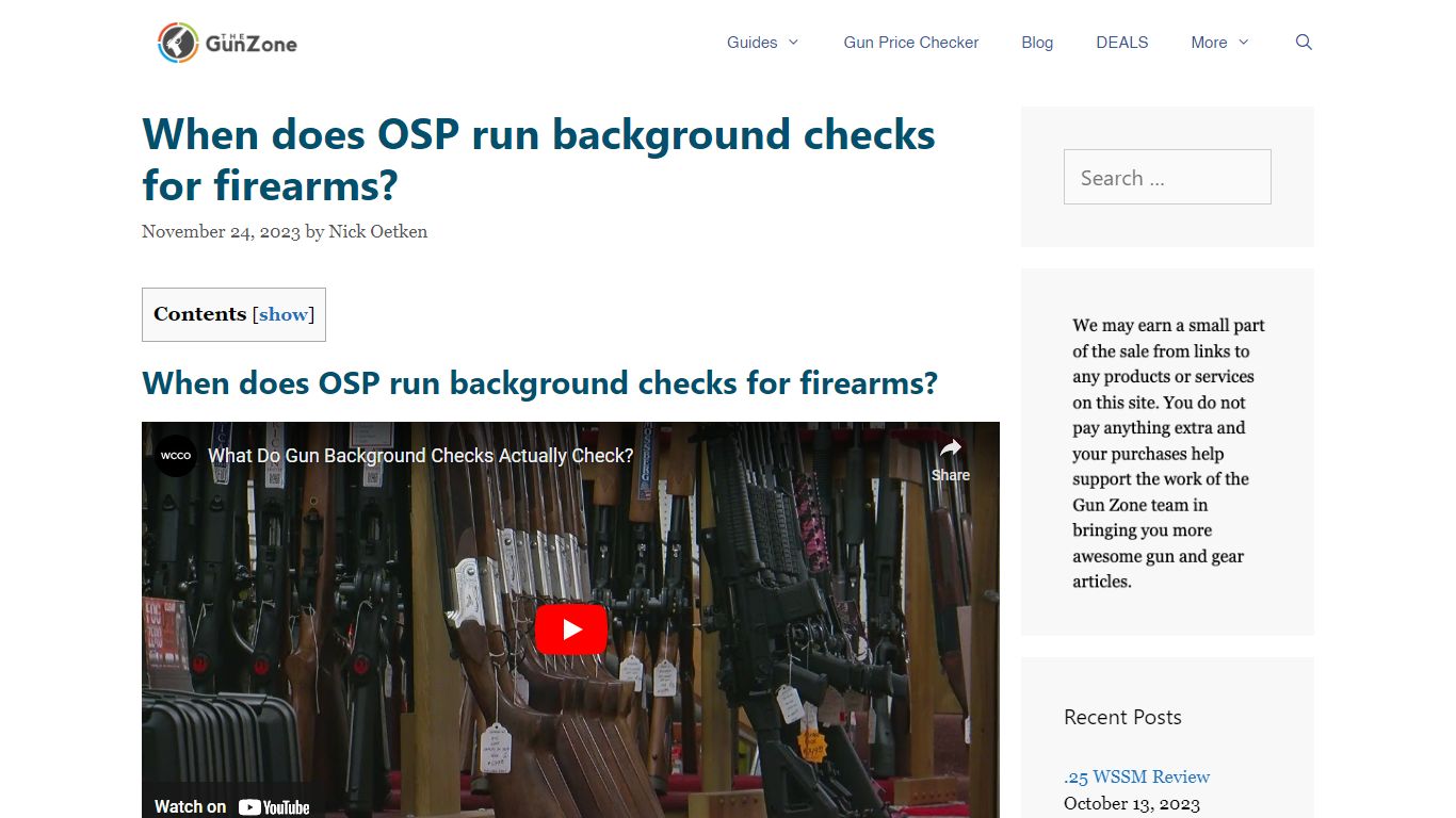 When does OSP run background checks for firearms?