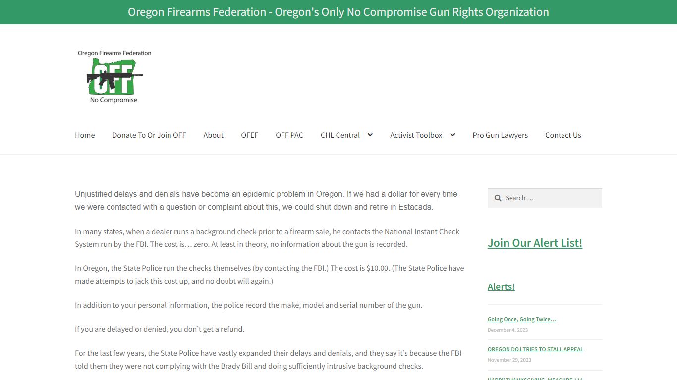 DELAYED OR DENIED FOR A FIREARM’S PURCHASE?