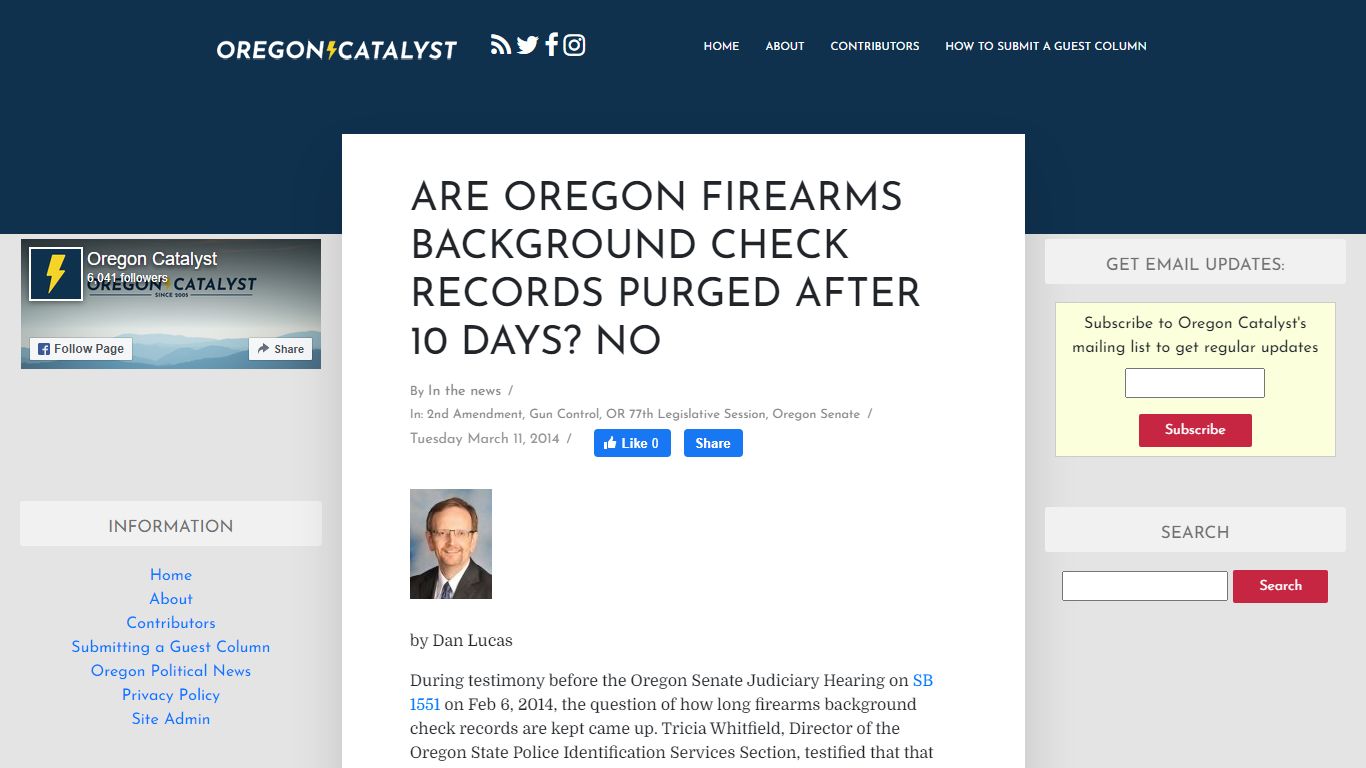Are Oregon firearms background check records purged after 10 days? No